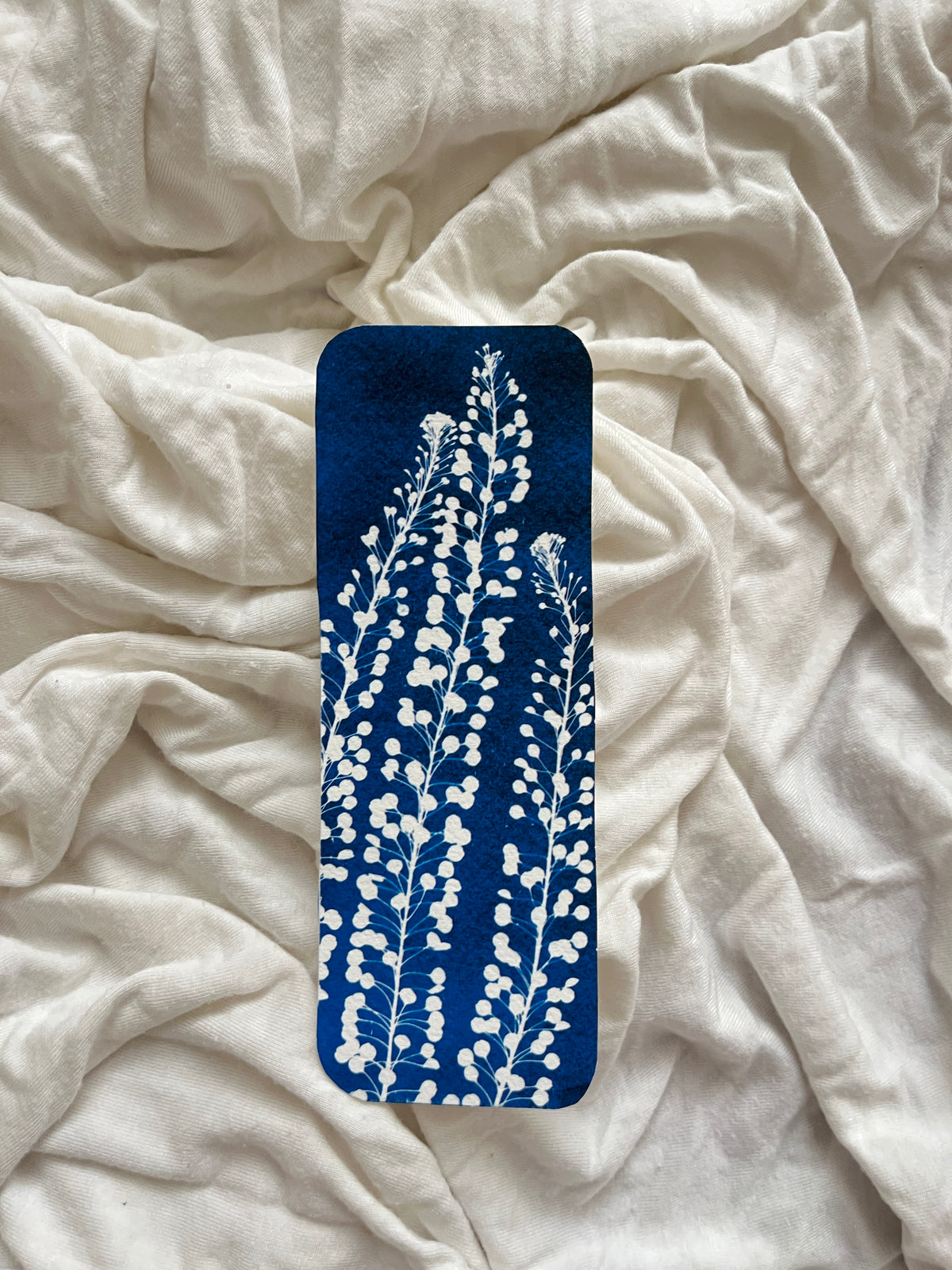 Cyanotype Prints Flower Bookmarks • Set of 5