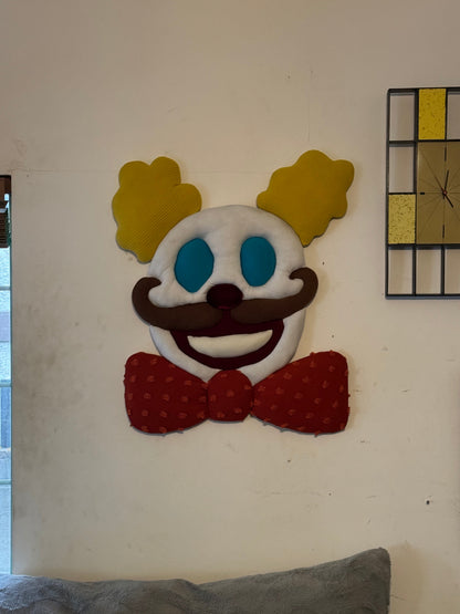 Mustache Clown Textile Wall Art