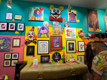 Mustache Clown Textile Wall Art